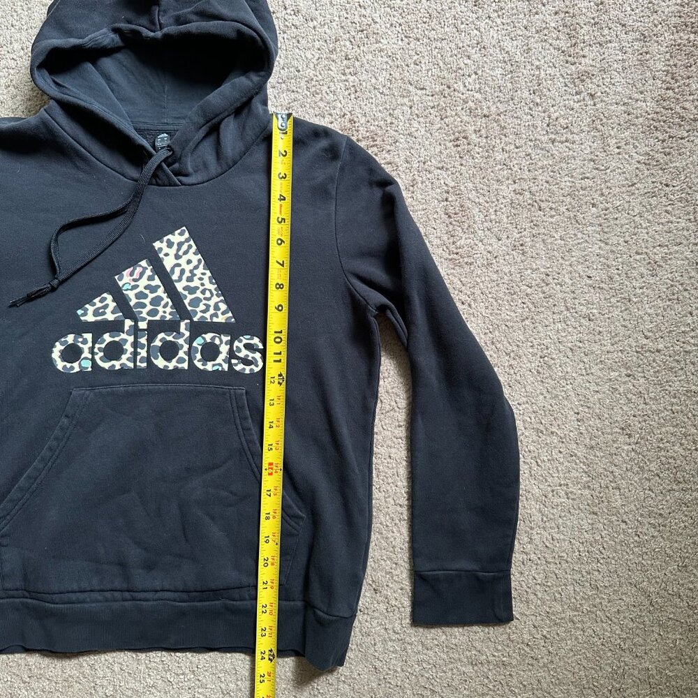 Adidas Sweatshirt Girls Large Pullover Hoodie Black Long Sleeve Pockets - Picture 8 of 11